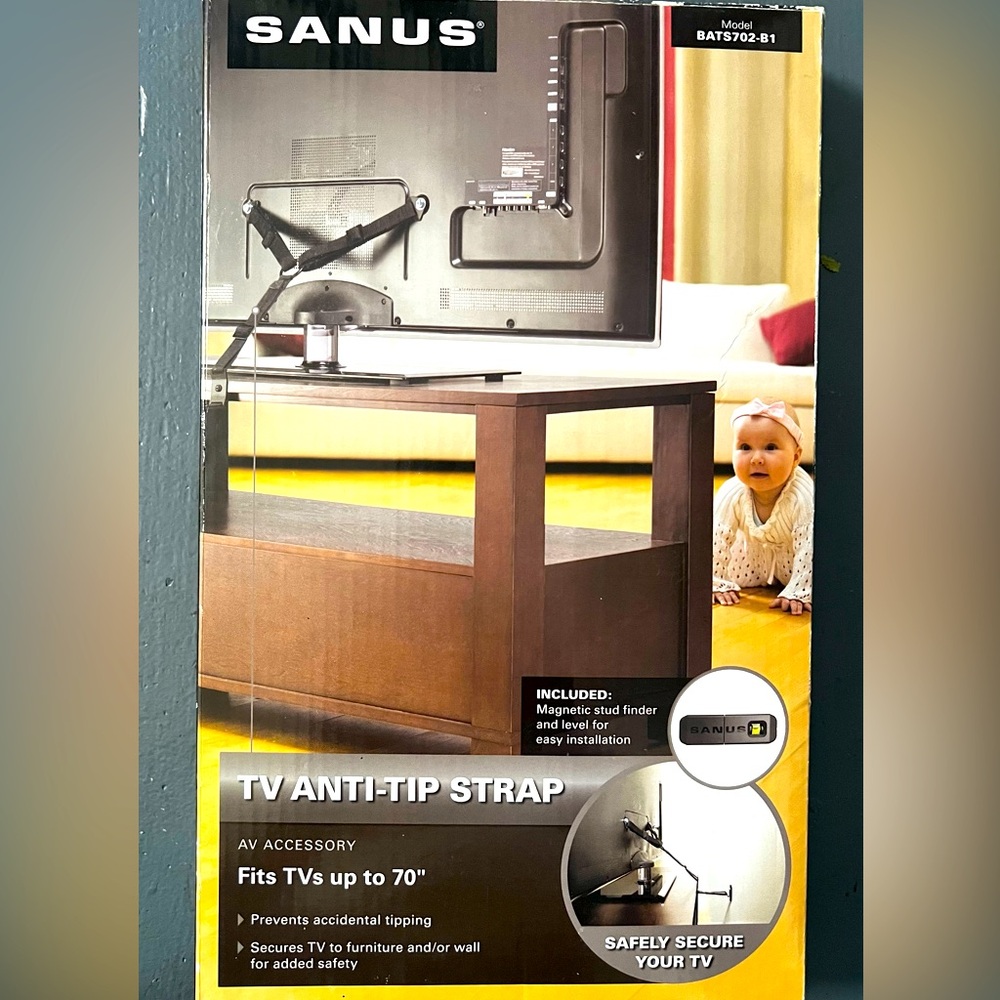 New Sanus TV Anti-Tip Strap Fits TVs up to 70”